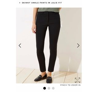 Loft Black Skinny Ankle Julie Fit Pants Size 10